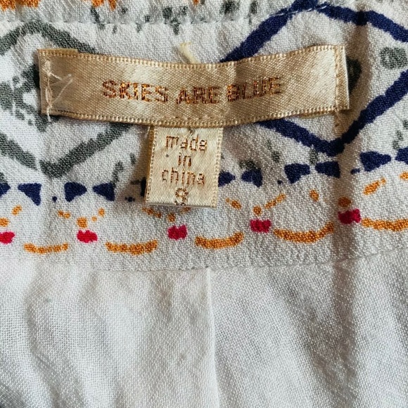 Skies Are Blue Boho Print Anthro Tunic Dress S - Picture 3 of 5